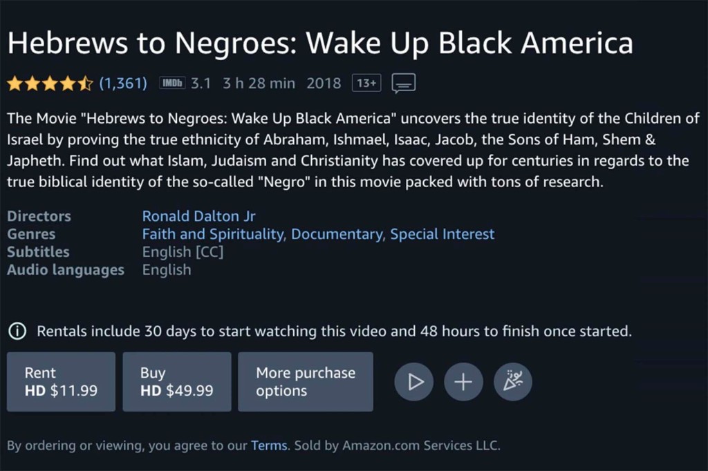 The documentary film, “Hebrews to Negroes: Wake Up Black America,” is laced with anti-Semitic tropes.